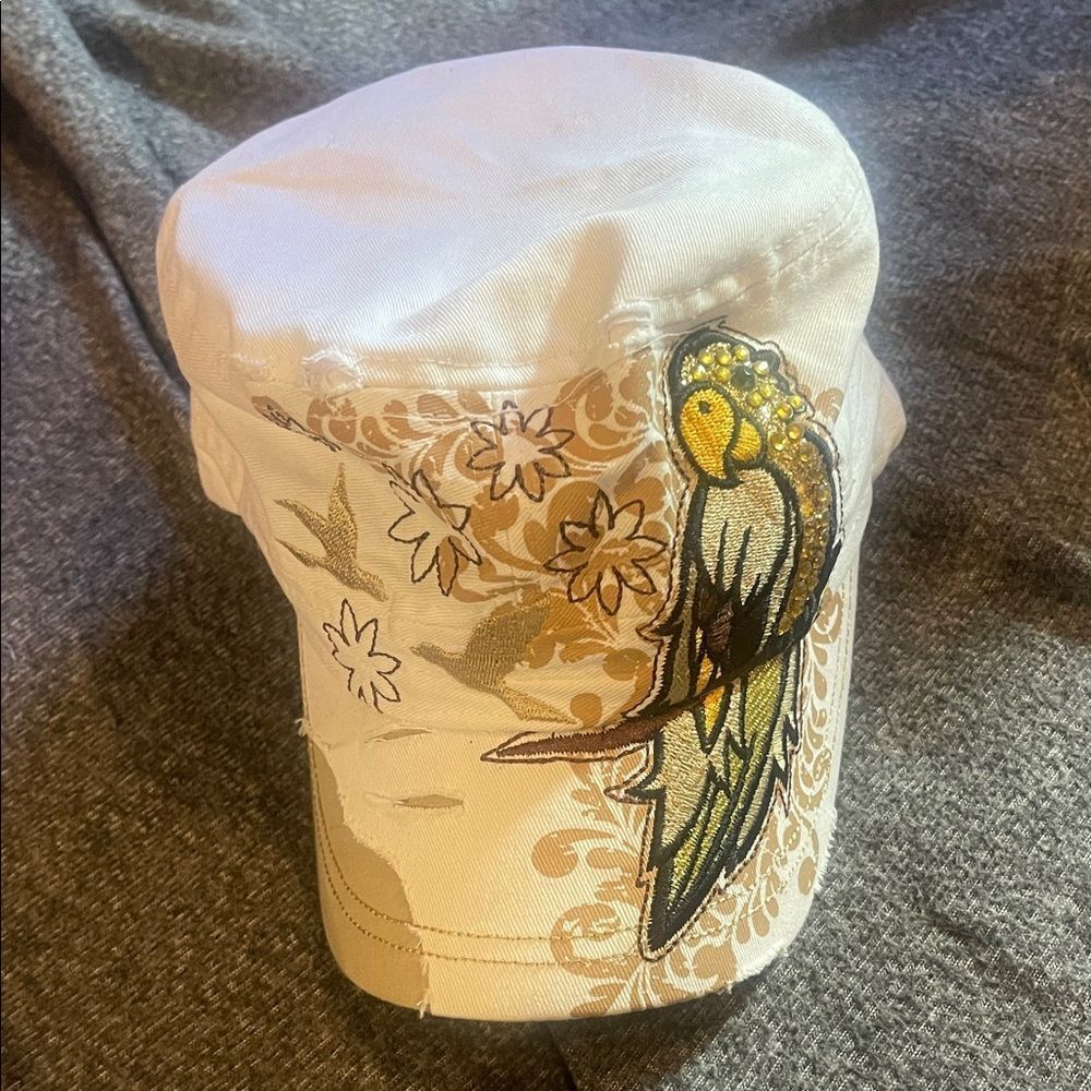 Embroidered Parrot Cap